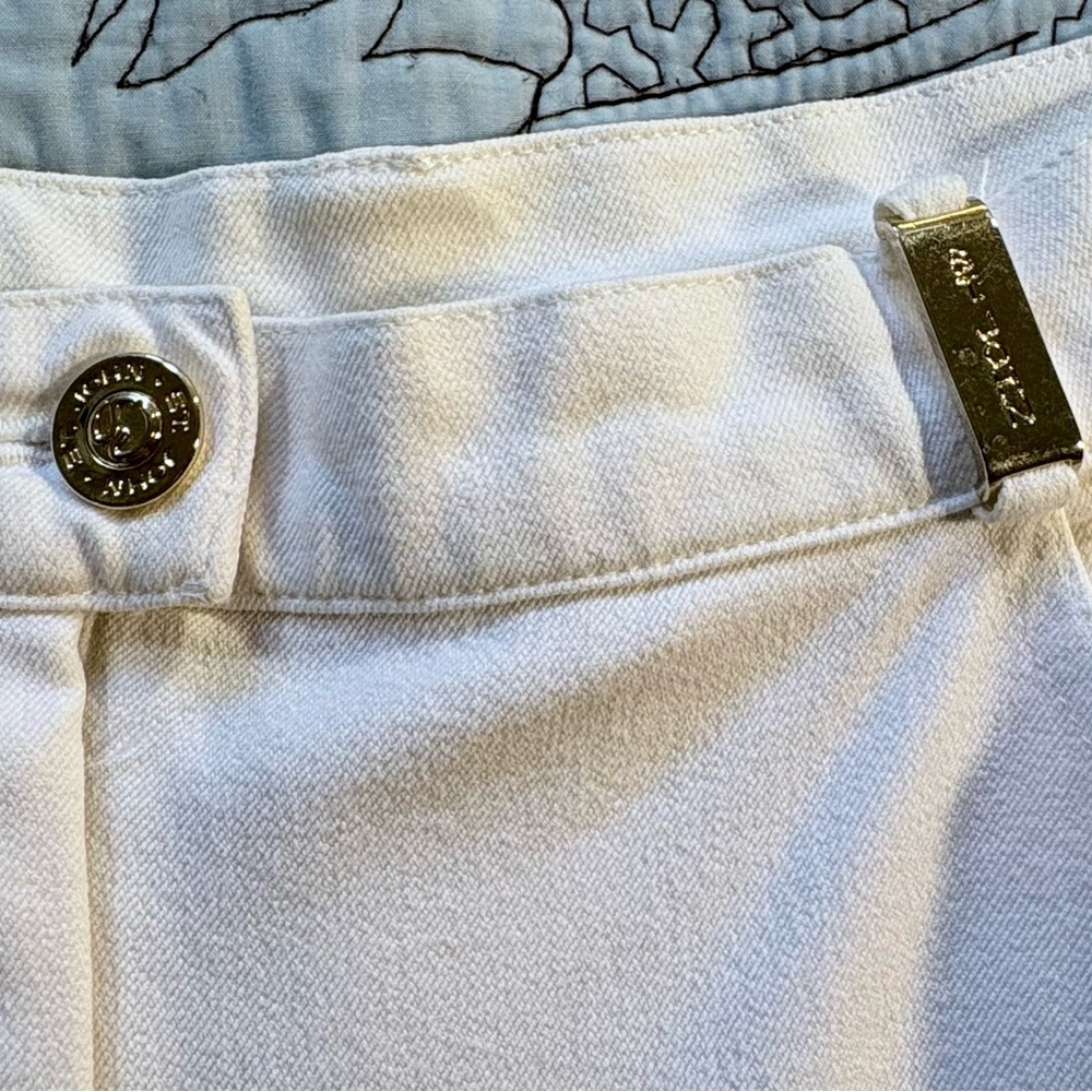St. John Sport by Marie Gray Cream Cotton Blend Straight Leg Trousers Sz 10💚 - Picture 7 of 12
